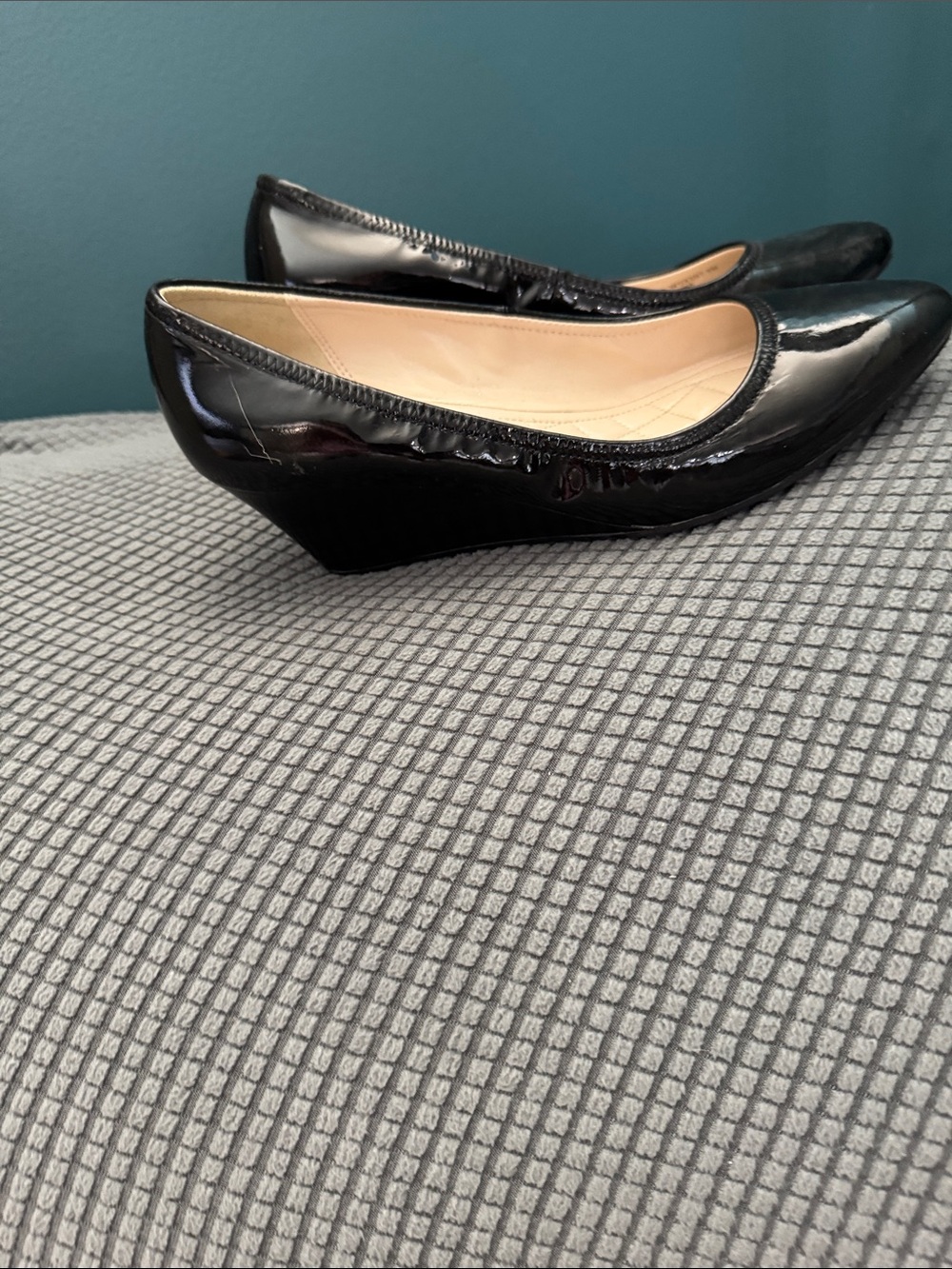 Cole Haan Black Patent Leather Pointed Ballet Flats - Picture 3 of 9